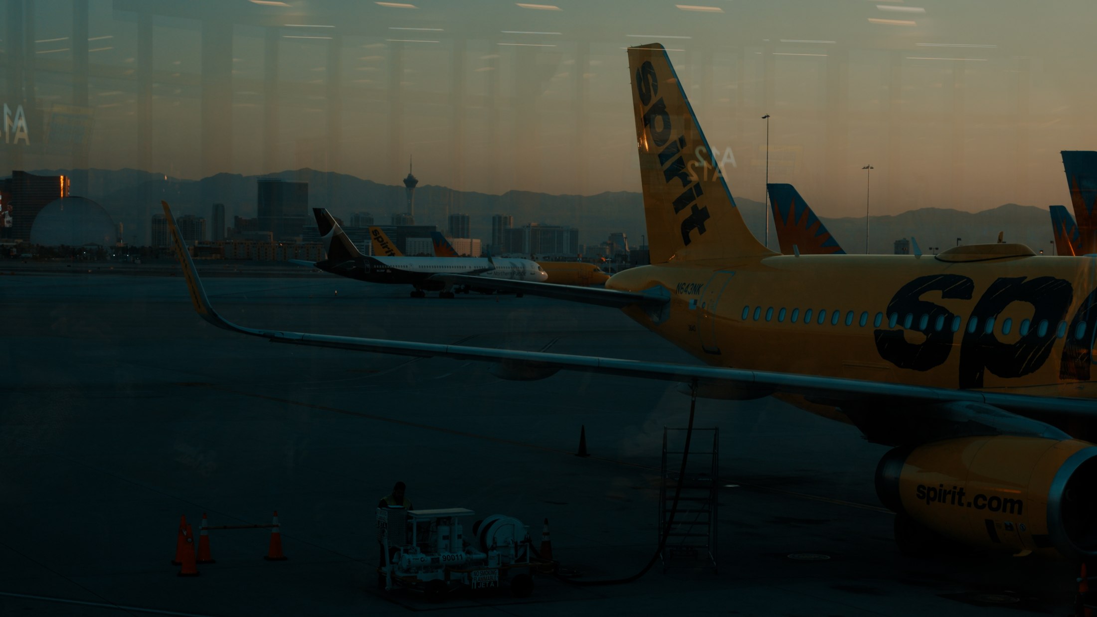 Aircraft photographed against open sky